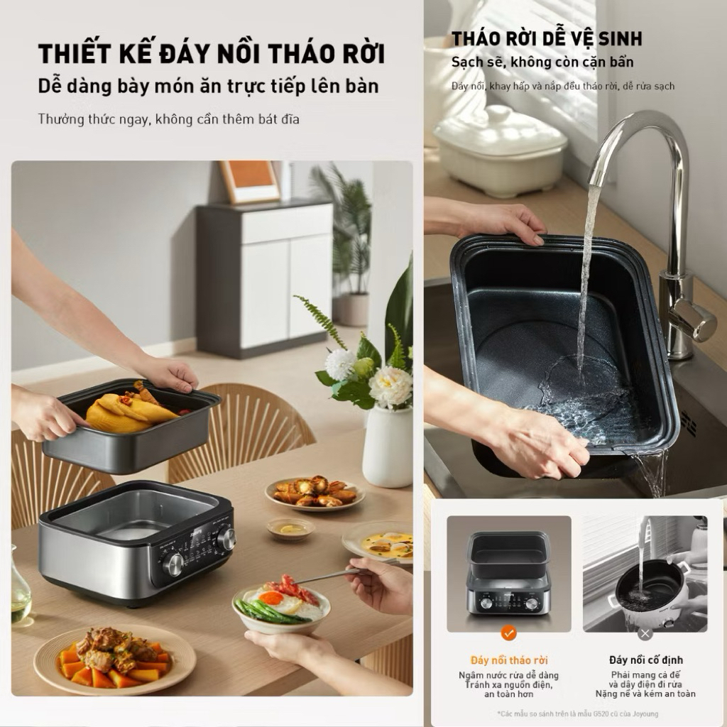 Nồi hấp kèm lẩu dung tích 16L đa công năng Joyoung JFS-556