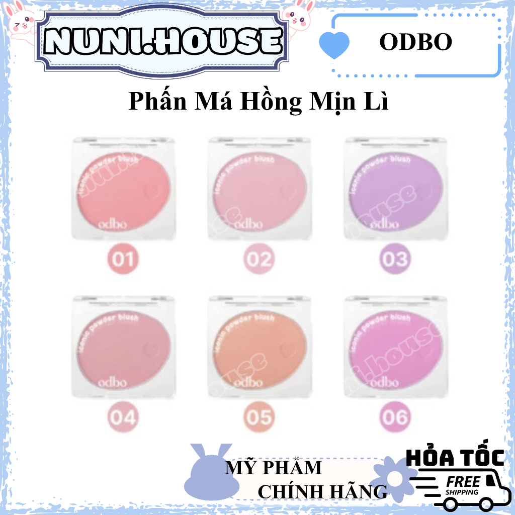 [ODBO] Phấn Má Hồng Mịn Lì Chuẩn Màu ODBO Iconic Powder Blush OD1325