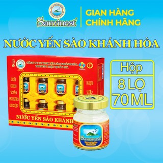  Hộp 8 Lọ 70ml có đường dành cho mọi độ tuổi. Nước Yến sào Sanvinest Khánh Hòa - 101H8 