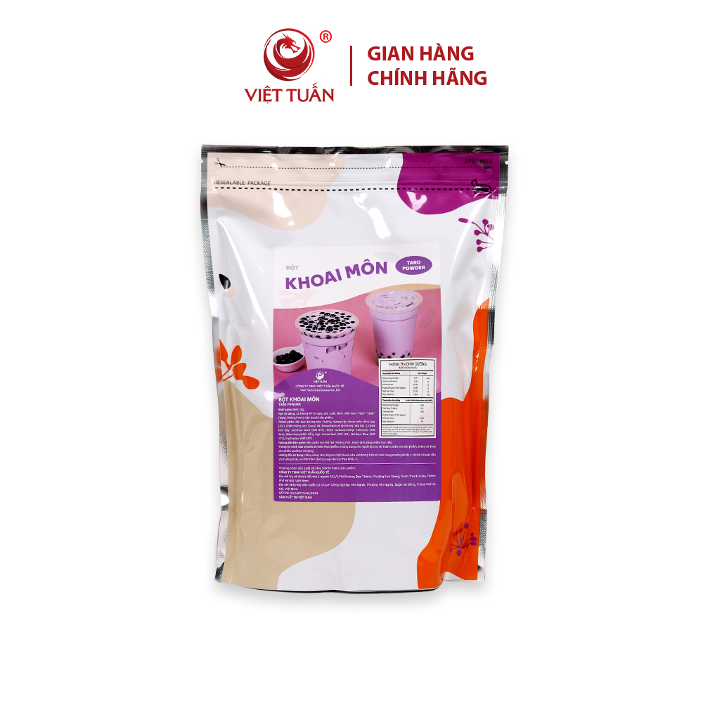 Bột Khoai Môn Việt Tuấn - Thơm Ngon, Sánh, Dày Vị, Pha Chế Tiện Lợi, Gói 1kg