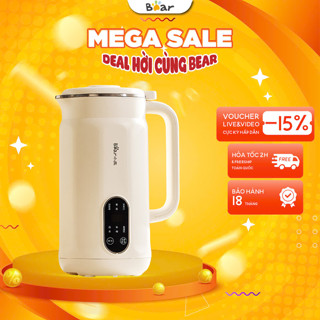  Máy làm sữa hạt mini 0.6L Bear DJJ-D05D6 500W 8 Lưỡi Xay sinh tố Sữa đậu nành bắp BH 18 Tháng 