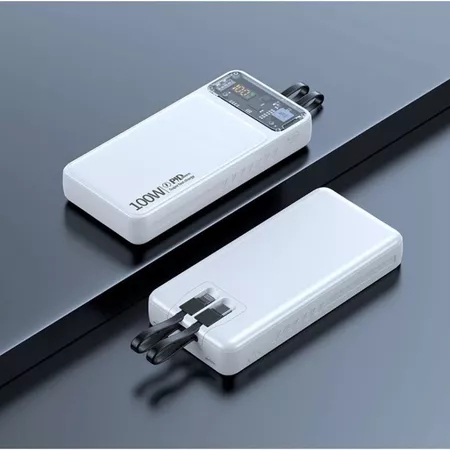 Sạc dự Phòng Led 30000mah - Sạc nhanh 120W - Tích Hợp 2 dây sạc LN và Type C Màn hình hiển thị % Pn | BigBuy360 - bigbuy360.vn