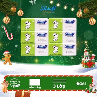   COMBO SIÊU TIẾT KIỆM  6 Bịch Giấy ăn Slisoft Doctor Care gói 300 tờ khăn giấy khô Trắng tự nhiên từ bột Tre an toàn 
