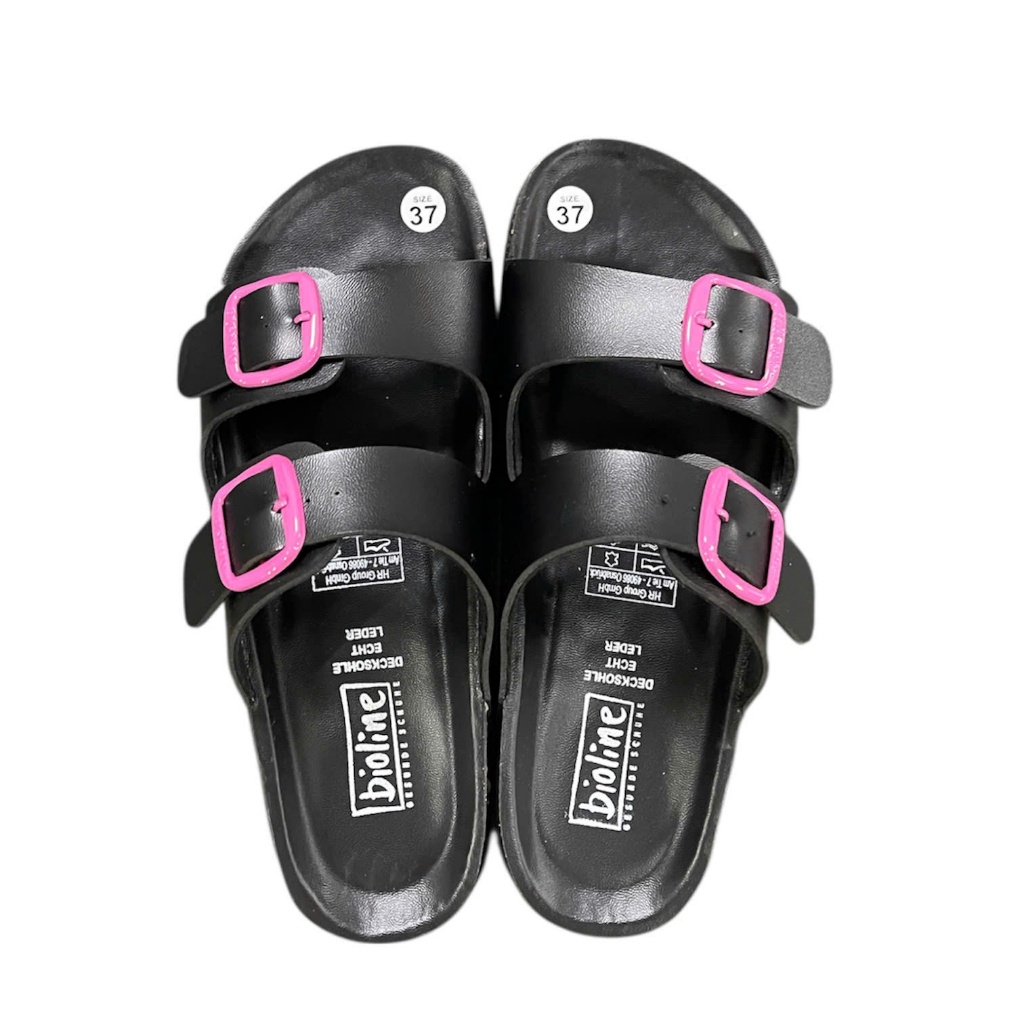 ( Mix Khoá BlackPink ) Dép Birken đế trấu quai ngang nam nữ thời trang Birken Bioline - PU01.PINK