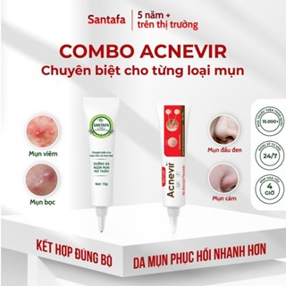  Bộ Kem Chấm Giảm Mụn Mủ Trứng Cá mụn bọc cho nam và nữ an toàn cho da đạt chuẩn GMP Acnevir Santafa tuýp 15g 