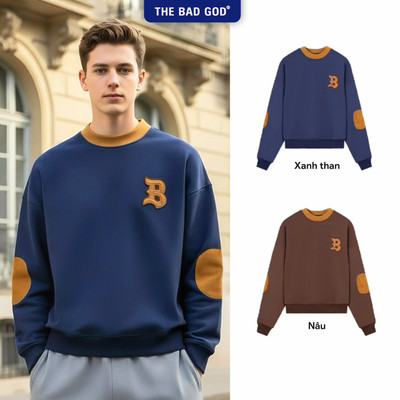 Áo Sweater Nam Nữ The Bad God Comedy Form Rộng Nỉ Nhung Cổ Tròn Thêu Logo Unisex Local Brand Áo Nỉ Dài Tay