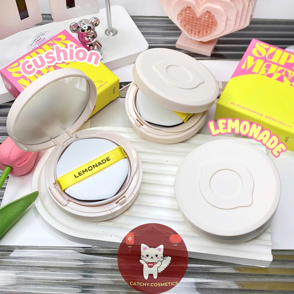 [LEMONADE] Cushion/ Phấn Nước Lemonade Chống Nắng SPF 50+ PA+++ Kiềm Dầu Vỏ Hồng, 15g