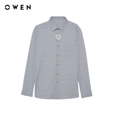 Owen - Áo sơ mi dài tay Regular Fit AR256055DT màu Xám chất liệu Knit seamless