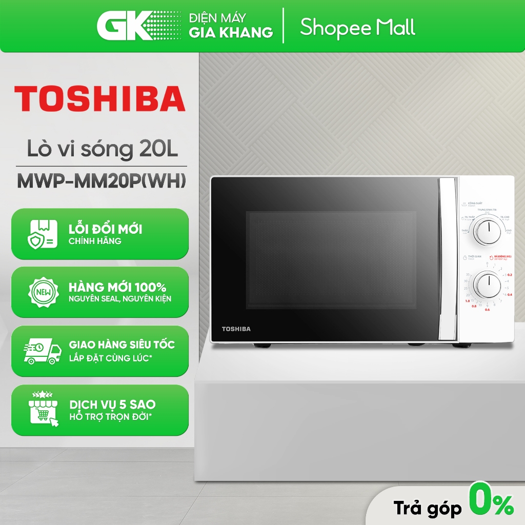 MWP-MM20P(WH) - Lò Vi Sóng Toshiba 20L MWP-MM20P(WH) - Có Rã Đông [Toàn Quốc]