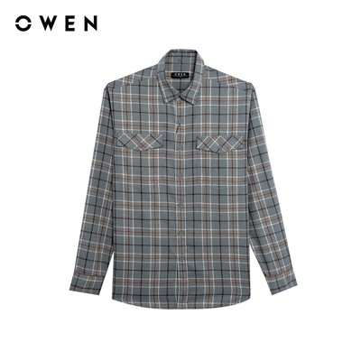 Owen - Áo sơ mi dài tay J-Form AJ255051DT màu Xám chất liệu Cafe charcoal