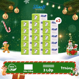 1 Thùng Giấy ăn Slisoft Doctor Care gói 300 tờ 48 bịch khăn giấy khô Trắng tự nhiên từ bột Tre an toàn không tẩy trắng 