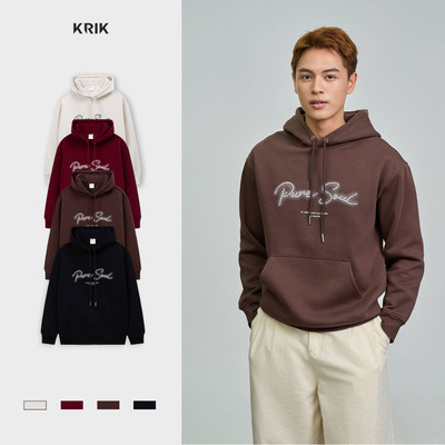 Áo Hoodie Nam KRIK Form Classic Trẻ Trung Lót Lông Giữ Ấm Hình In Phối Màu AH4831