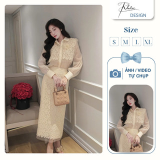  Set thiết kế thương hiệu Ren DESIGN by Khâu ren lá cổ yếm sang chảnh 