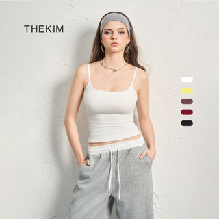  THEKIM Áo 2 dây cổ vuông   có mút ngực   nút điều chỉnh dây nhiều màu  áo hai dây chất liệu soft rib 100% cotton T339 
