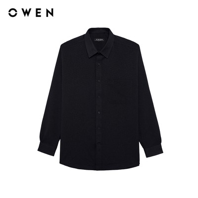 Owen - Áo sơ mi dài tay Regular Fit AR258028DT màu Xanh tím than chất liệu Lanatex