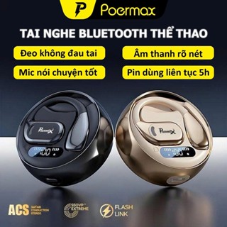  Tai nghe bluetooth thể thao không dây Poermax M76 tai nghe truyền tai qua xương pin trâu 