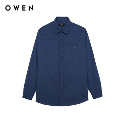 Owen - Áo sơ mi dài tay J-Form AJ255055DT màu Xanh tím than chất liệu Cafe charcoal