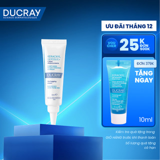  Kem dưỡng giảm mụn đầu đen Ducray KERACNYL Glycolic+ Cream 30ml giúp kiểm soát bóng nhờn làm mịn da 
