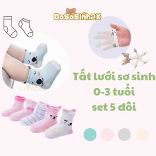  Set 5 đôi Tất lưới cho bé Trai Gái Vớ sơ sinh đến 3 tuổi Co giãn Thoáng Khí Bốn Mùa Đồ Sơ Sinh 2X 