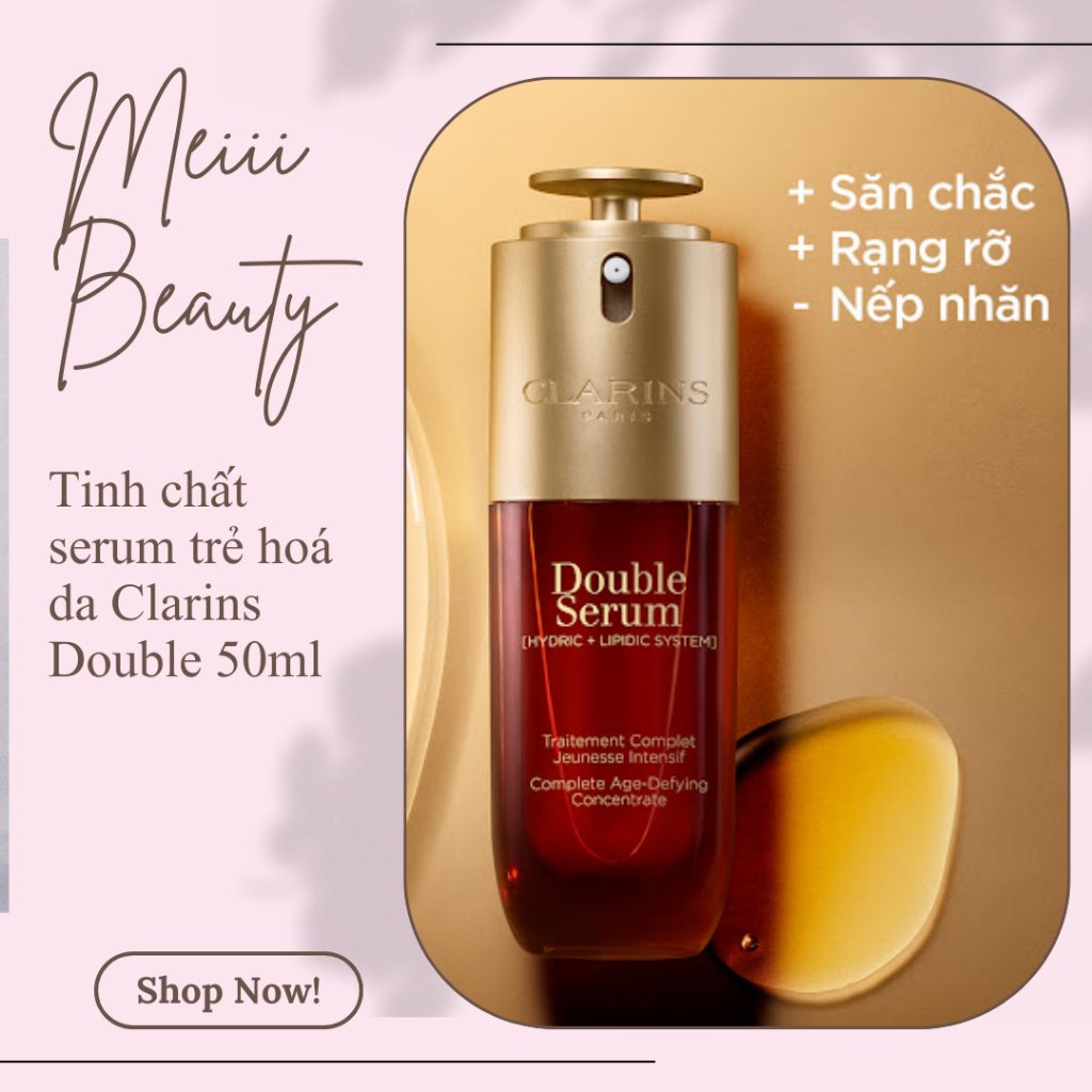 Tinh chất serum trẻ hoá da Clarins Double 50ml