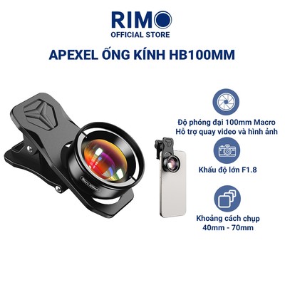Ống kính lens camera điện thoại di động Apexel HB100MM ống kính Macro 4K HD chụp cận cảnh đa năng