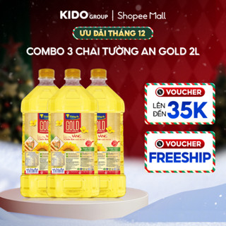   26.12 QUÀ THÊM ĐƠN TỪ 300K  Combo 3 Chai Dầu Ăn Thượng Hạng Tường An Gold 2L 