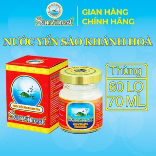   Thùng 60 lọ  Nước Yến sào Sanvinest Khánh Hòa đóng lọ 70ml 