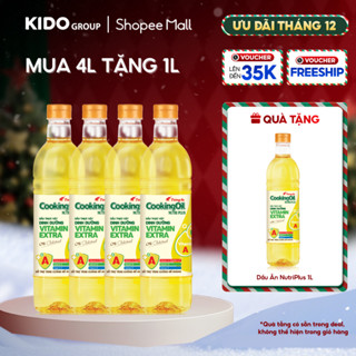   26.12 QUÀ THÊM ĐƠN TỪ 300K   Tặng chai 1L  Combo 4 chai Dầu Ăn Tường An Cooking Nutri Plus 1L 