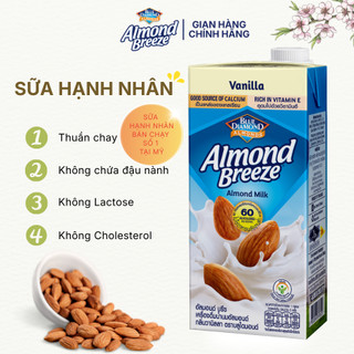 Sữa hạt hạnh nhân almond breeze vị vanilla blue diamond – hộp 946ml