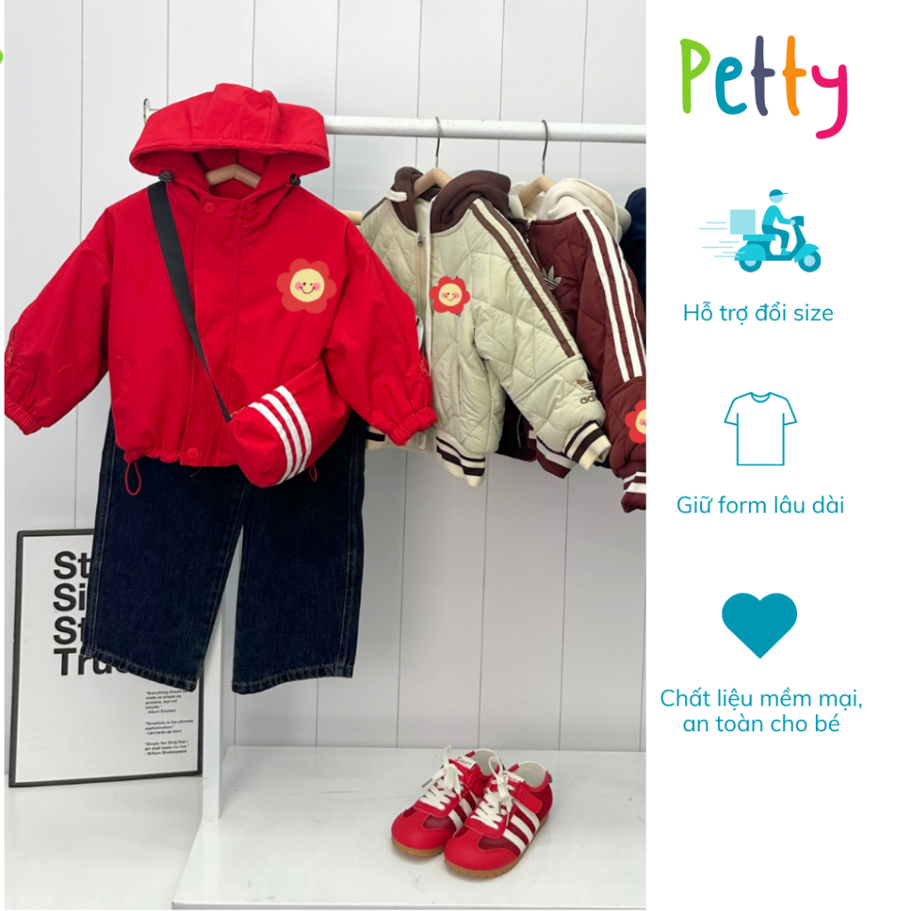 Áo Khoác 2 Mặt Cho Bé, Áo Phao Lót Bông Bé Trai Bé Gái - Petty Kids Store [B391]