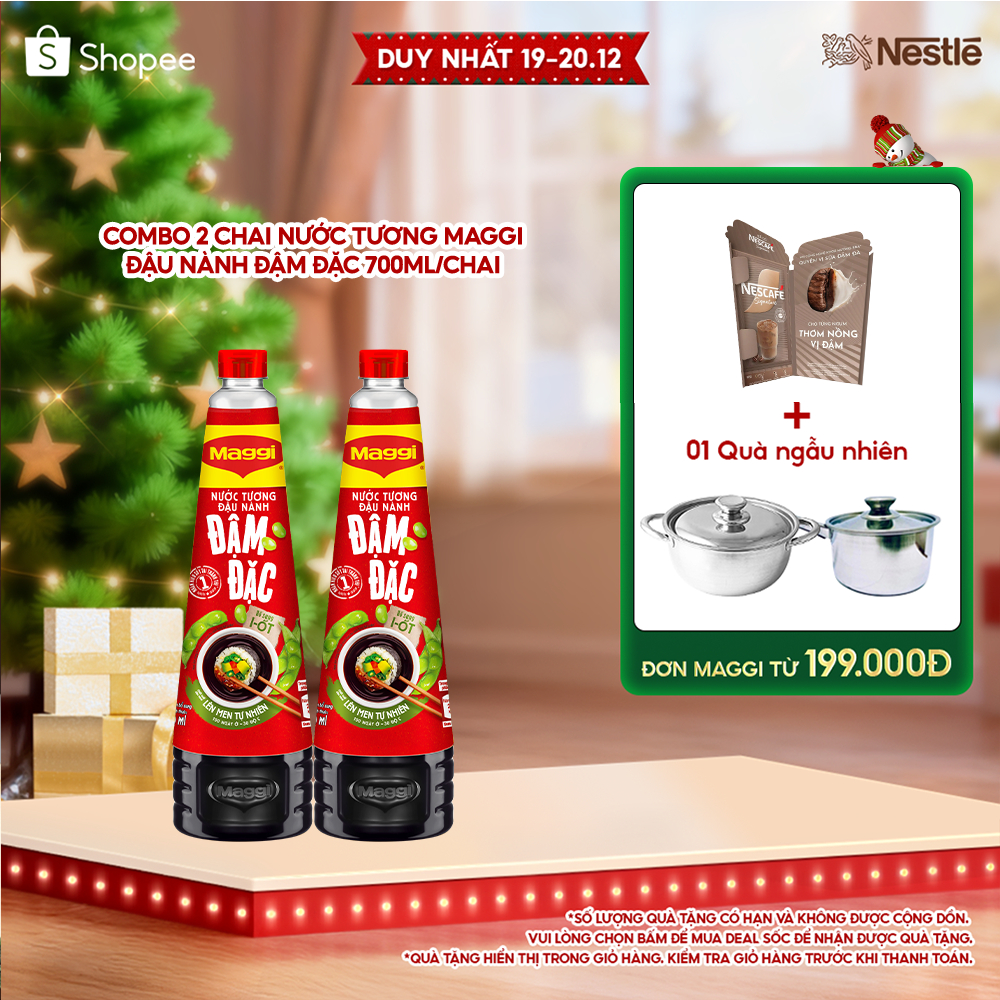  Combo 2 chai nước tương Maggi đậu nành đậm đặc 700ml chai 