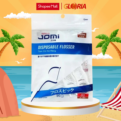 Tăm Chỉ Kẻ Răng Jomi Disposable Flosser 80 Cây/Gói
