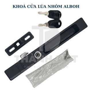 Khóa âm cửa lùa Alboh chính hãng (Chọn màu Trắng sữa, Bạc, Xám Xingfa)