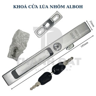 Khóa âm cửa lùa Alboh chính hãng (Chọn màu Trắng sữa, Bạc, Xám Xingfa)