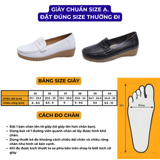 Giày lười nữ đế độn da mềm cao cấp