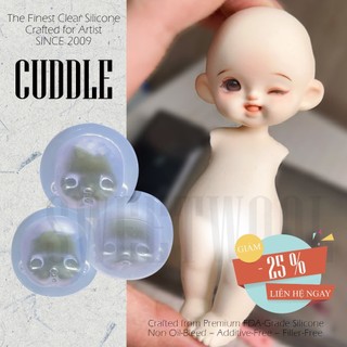  Khuôn nặn mặt búp bê em bé CUDDLE nặn đất sét Pipping Gel Kẹo Dẻo Nga trang trí bánh Thôi nôi Tượng Mô hình 
