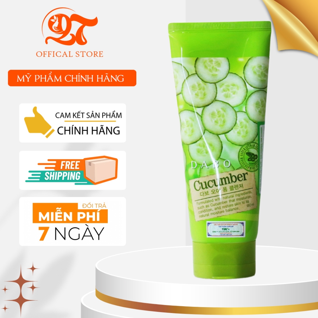Sữa rửa mặt dưa leo Dabo Foam Cleanser 180ml