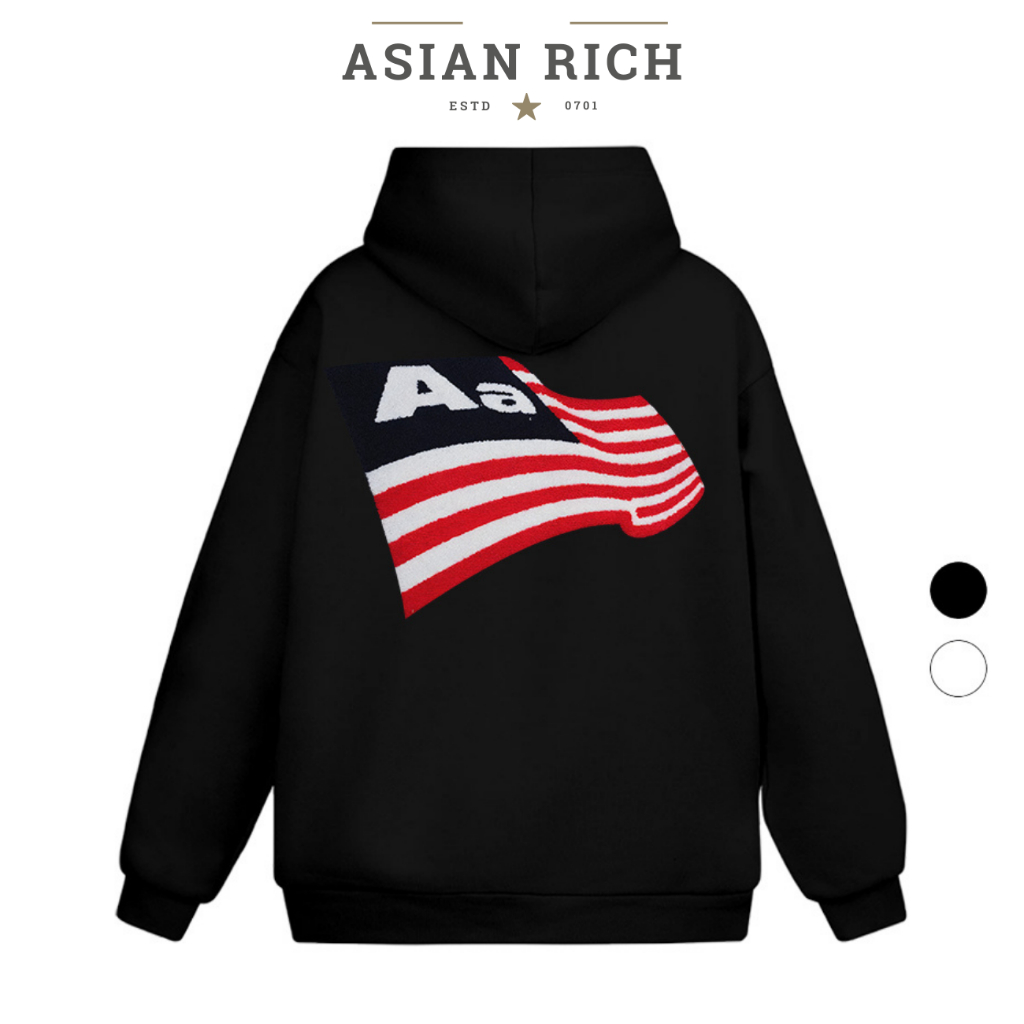 Áo Hoodie Asian Rich Premium Nỉ Aastu Aa Flag Wave Graphic