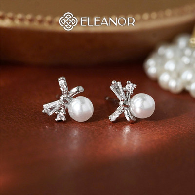 Bông tai nữ chuôi bạc 925 Eleanor Accessories ngọc trai nhân tạo phụ kiện trang sức khuyên tai 10918
