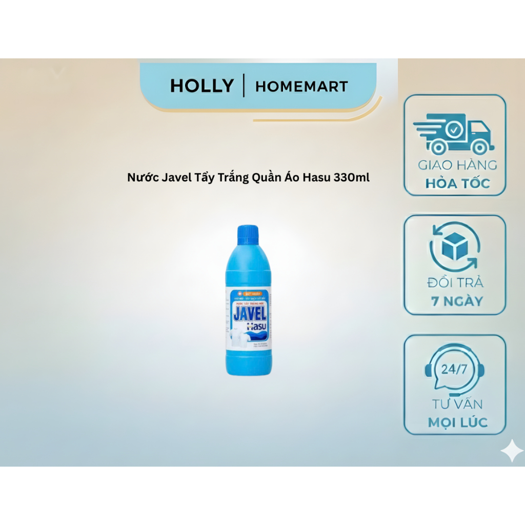 Nước Javel Tẩy Trắng Quần Áo Hasu 330ml