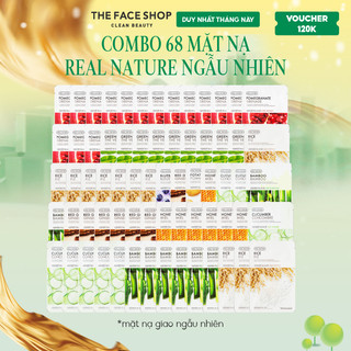   SALE  Combo 68 Mặt Nạ Real Nature Dưỡng Ẩm THE FACE SHOP 20g  mix  