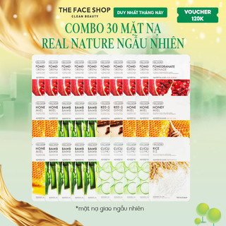   SALE Combo 30 Mặt Nạ THE FACE SHOP Real Nature Dưỡng Ẩm 20g  mix nhiều loại  