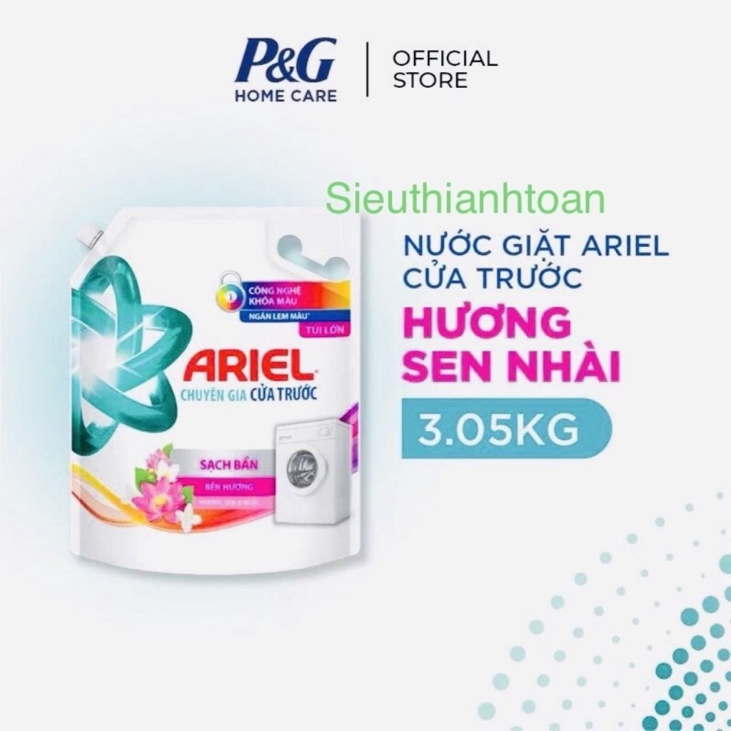 Nước Giặt ARIEL Cửa Trước hương sen nhài 3,05kg