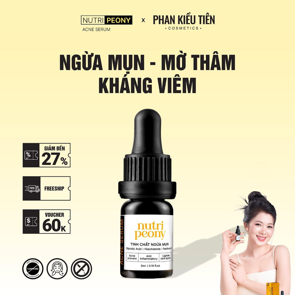 Nutri Peony Ance Serum - Tinh chất ngừa mụn, giảm mụn, phục hồi da sần li ti