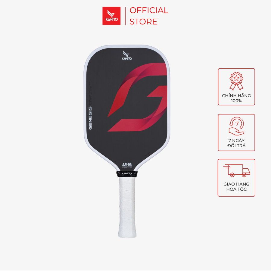 Vợt Pickleball Kamito Genesis, Chất liệu Carbon Toray Nhật Bản, Bề mặt nhám 2 lớp, công nghệ NFC