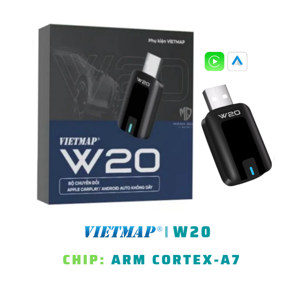Carplay và Android Auto Không Dây Vietmap W20 - Kèm Vietmap Live Pro - Hàng Chính Hãng