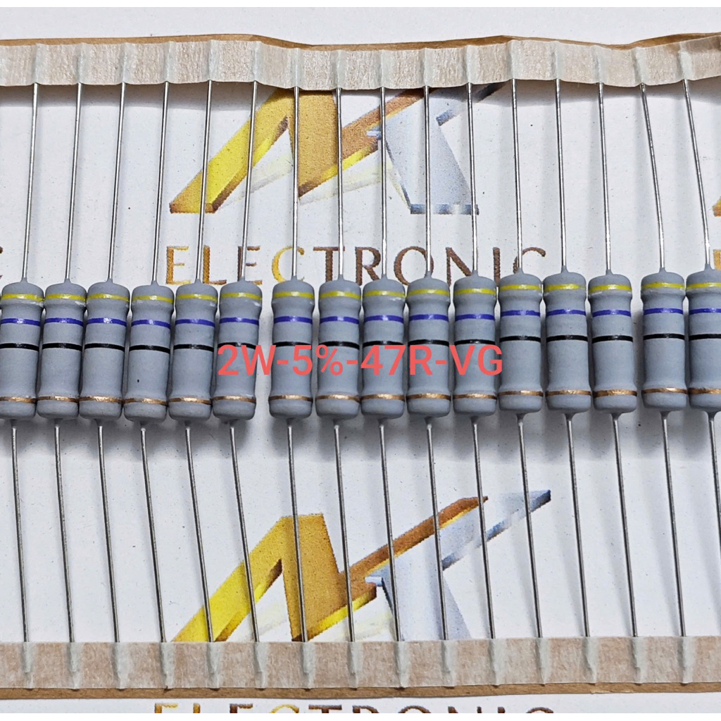 (Combo 10 con) Điện trở 2W 47Ω 47R 47ohm sai số 5% Vỉ giấy chất lượng cao