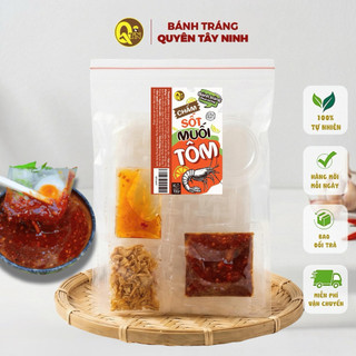  2 Bịch Bánh Tráng Dẻo Phơi Sương Chấm Sốt Muối Siêu Cay | Bánh Tráng Quyên Tây Ninh 