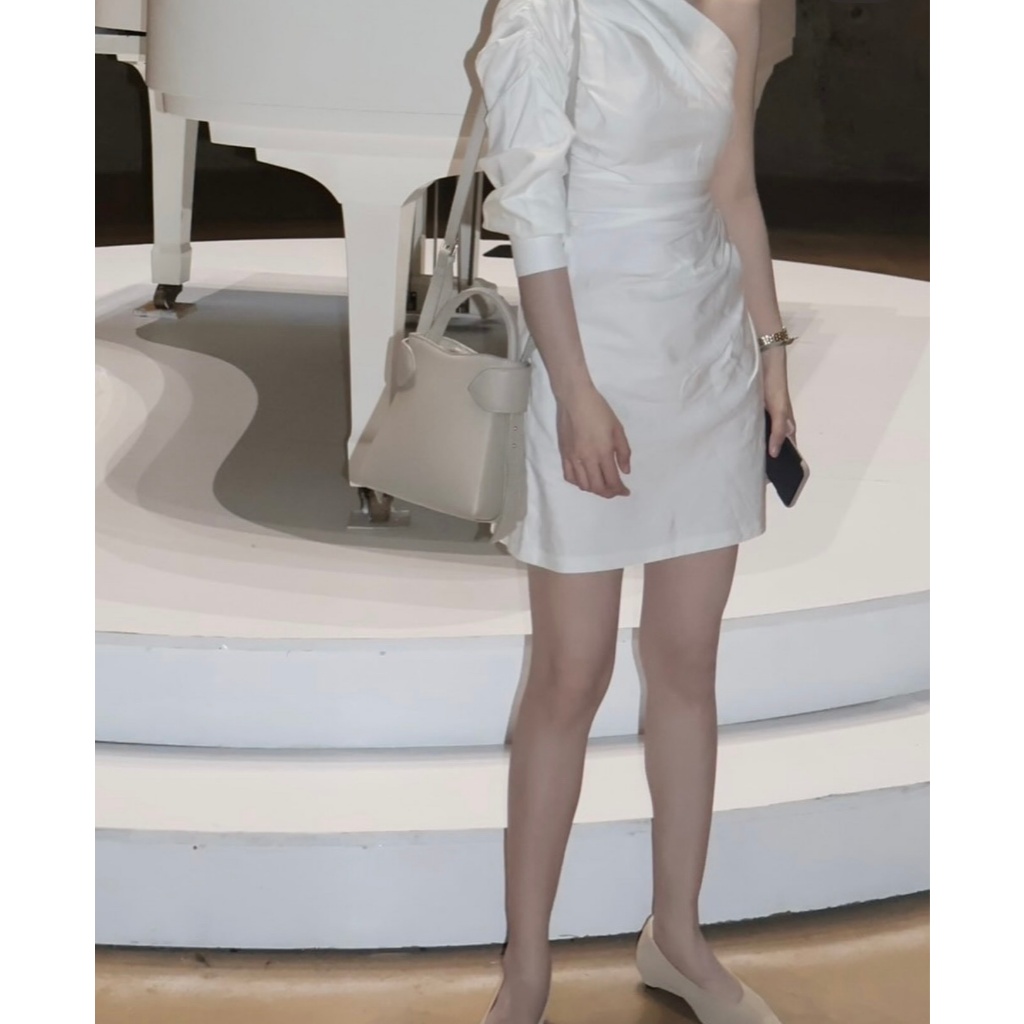 𝗞𝗵𝗶𝗲𝘁- | LY LINEN | Đầm Linen Tưng Premium lệch vai