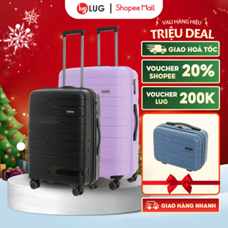  Combo 2 Vali Du Lịch LUG Lusetti LS802 S20 S24 S28 Nhựa PP Chống Bể Khóa Số TSA 